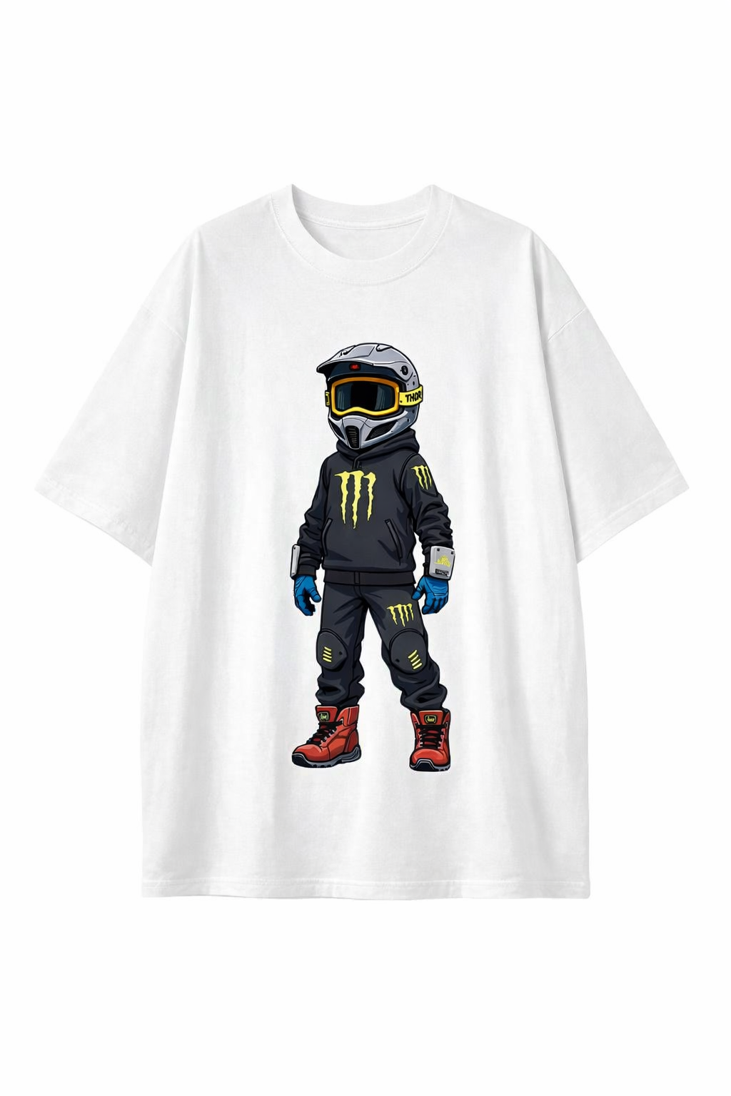 Motocross Rider Print - Oversized Streetwear Graphic T-Shirt| Premium Cotton Urban Tee