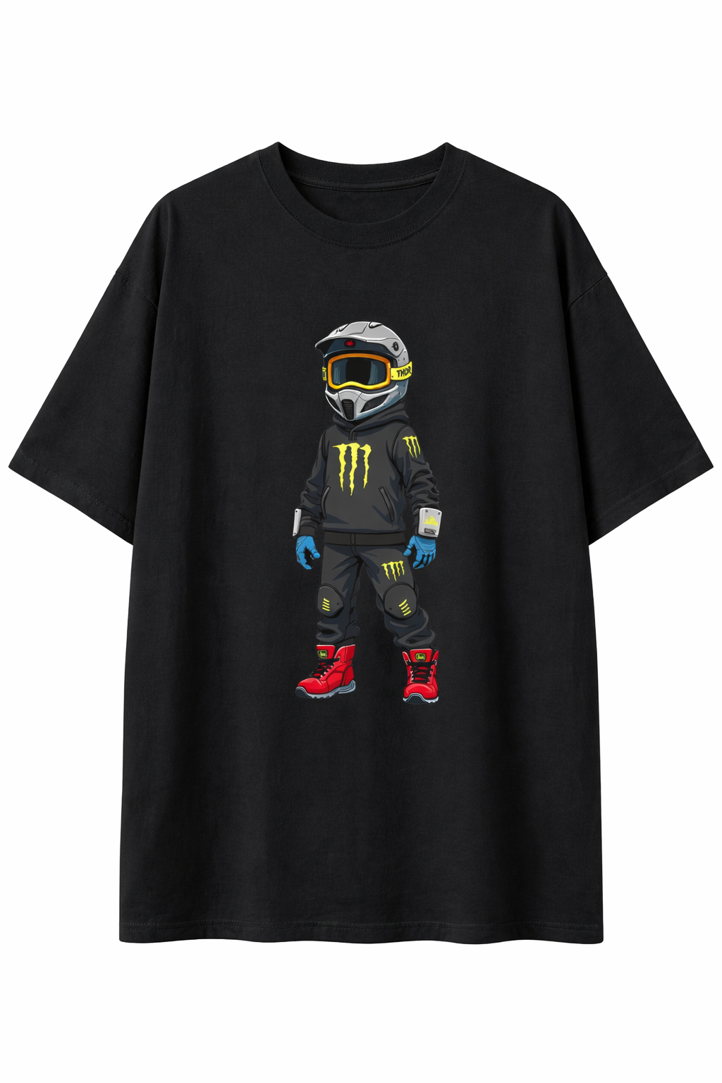 Motocross Rider Print - Oversized Streetwear Graphic T-Shirt| Premium Cotton Urban Tee