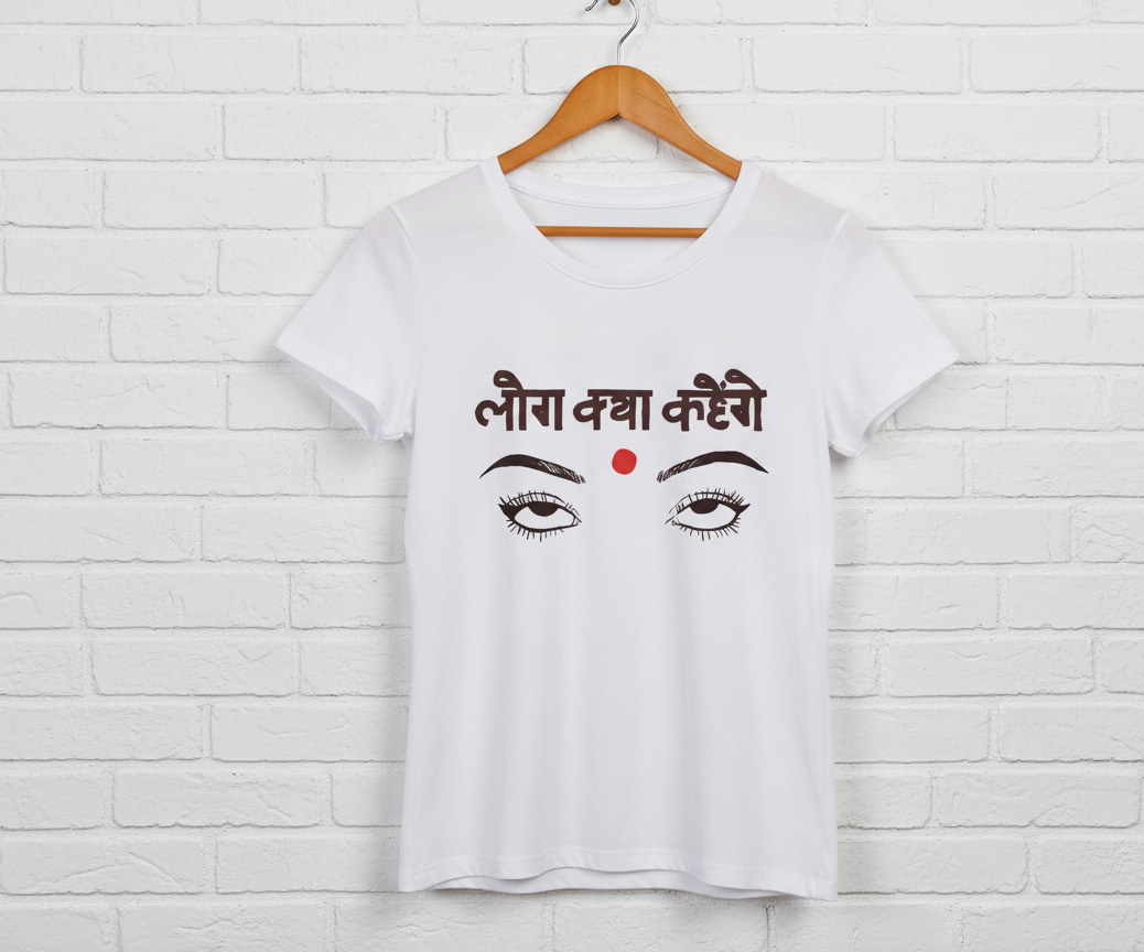 Log Kya Kahenge Girls Tshirt | 240 GSM White Oversized Tshirt