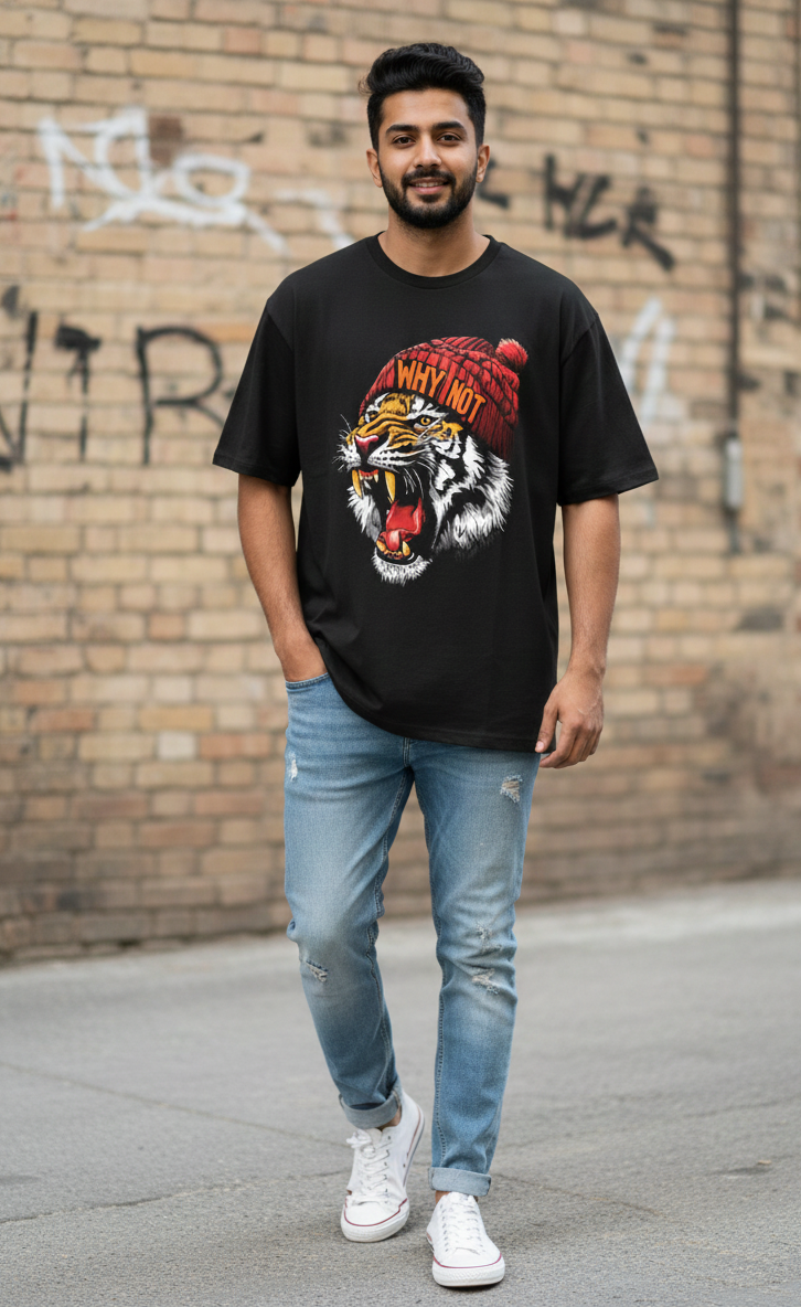 "Roaring Tiger" Oversized T-Shirt | Streetwear Collection