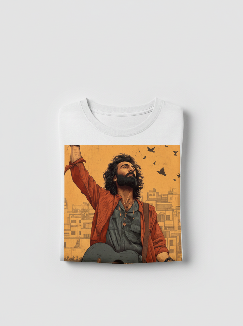 Bollywood 'Rockstar' Fan Art Oversized T-Shirt